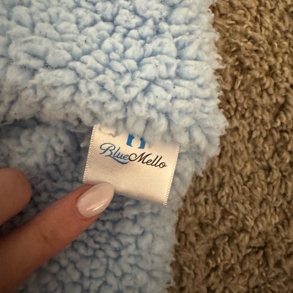 Blue Mello One Pieces Cozy Teddy Bear baby infant Swaddle blue fuzzy sleepwear - Picture 2 of 4